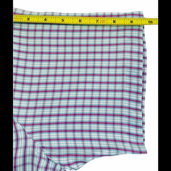 PETER MILLAR Men’s Large Short Sleeve Shirt Plaid Crown Soft - Picture 11 of 11